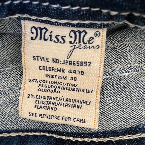 MISS Me Signature Skinny Jeans Womens Sz 30 Embellished Bling - Picture 8 of 11